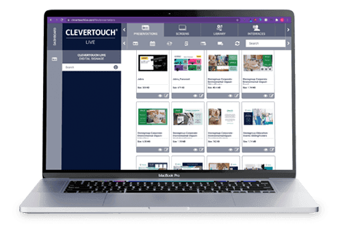Digital signage ui cleverlive
